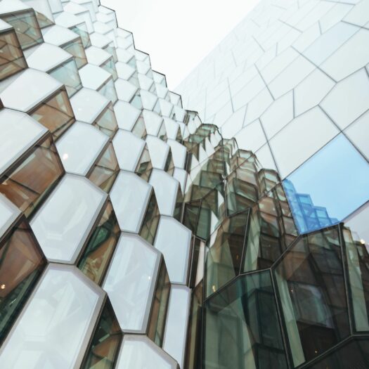 Building with one blue window