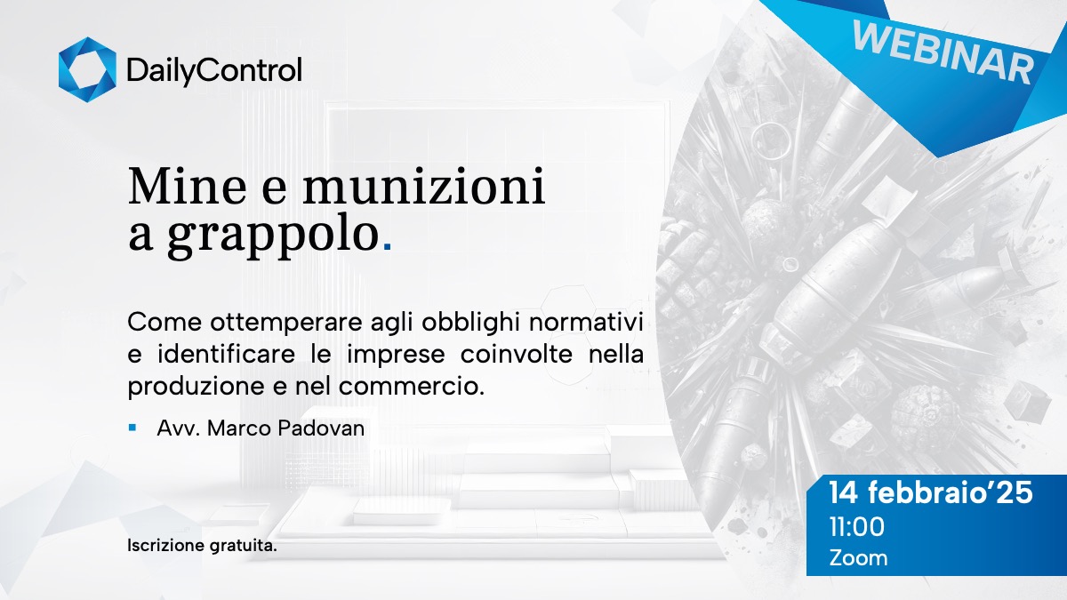 Mine e munizioni a grappolo: compliance e AML